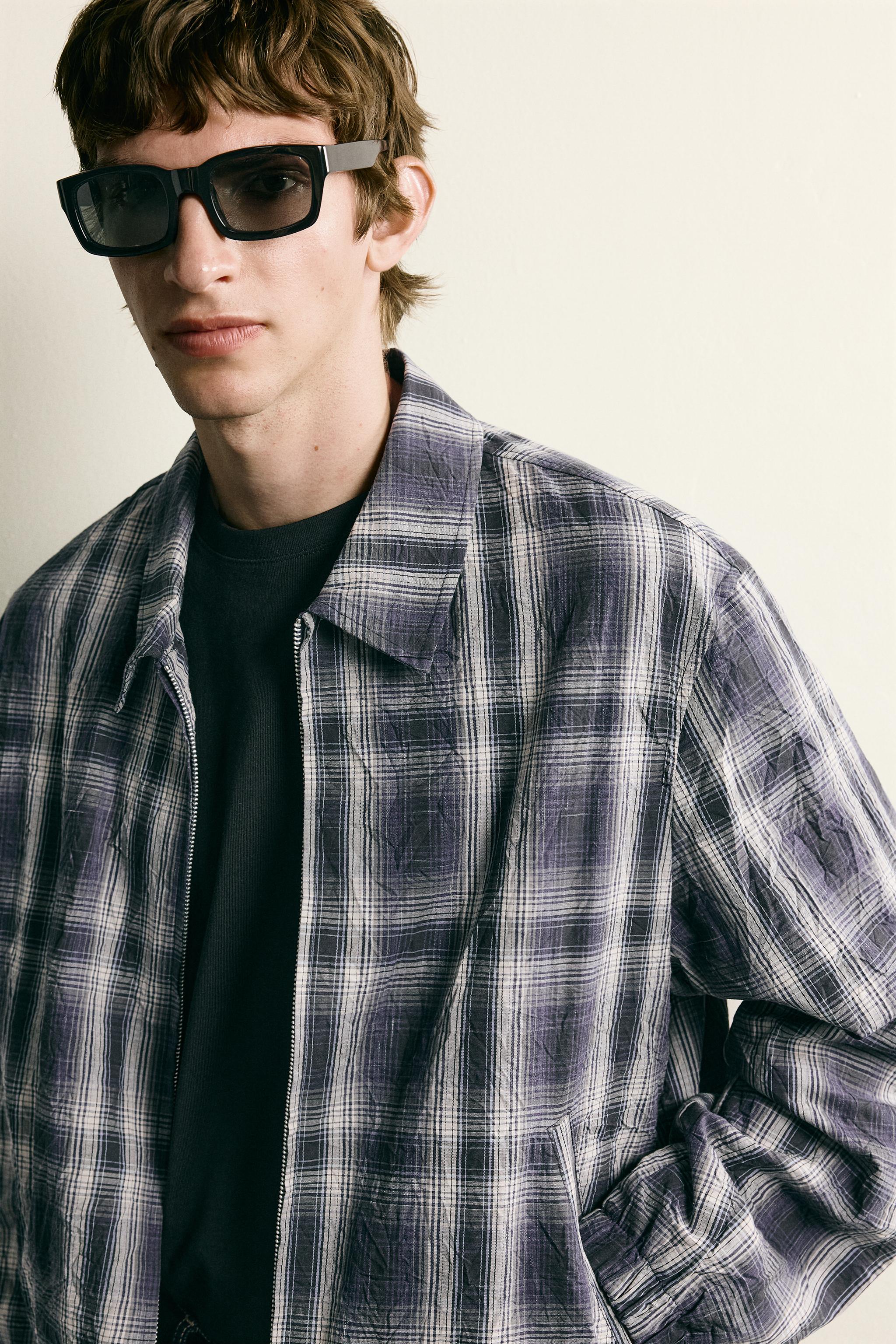RELAXED FIT PLAID JACKET